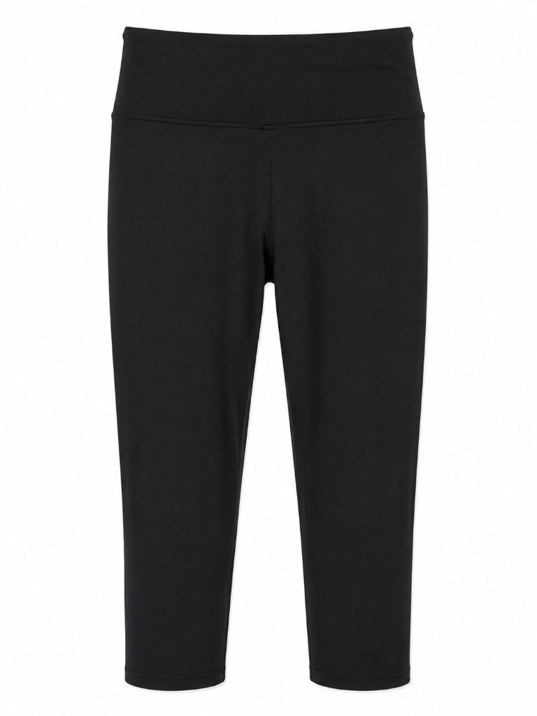 The Balance Collection Womens Black Capri Leggings With Sanded Dry-Wik Technolog
